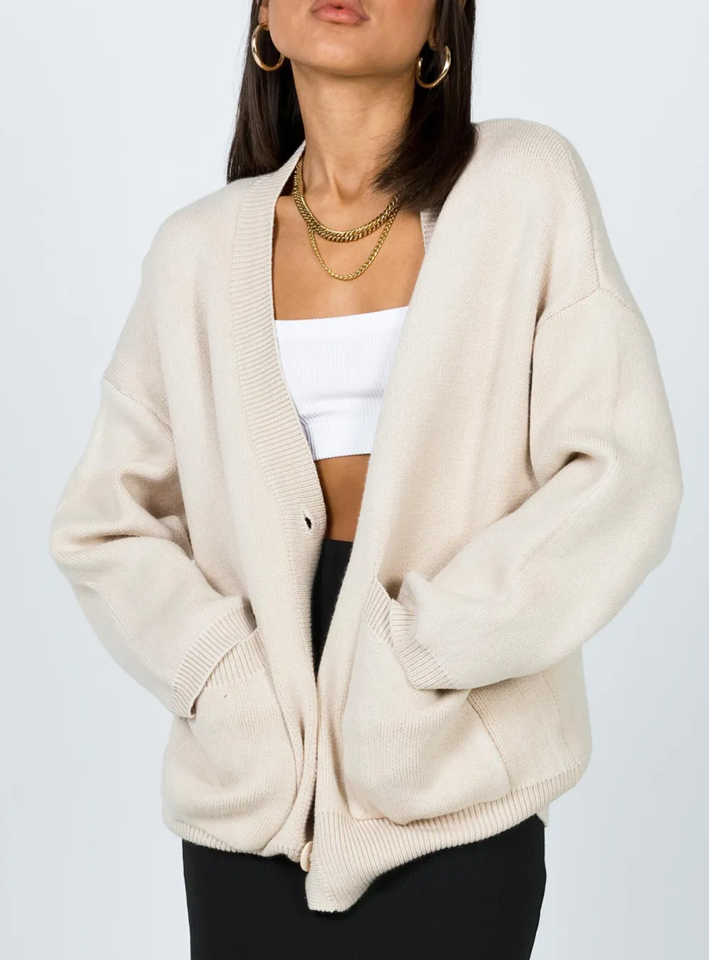 Drop shoulder Cardigan Cream