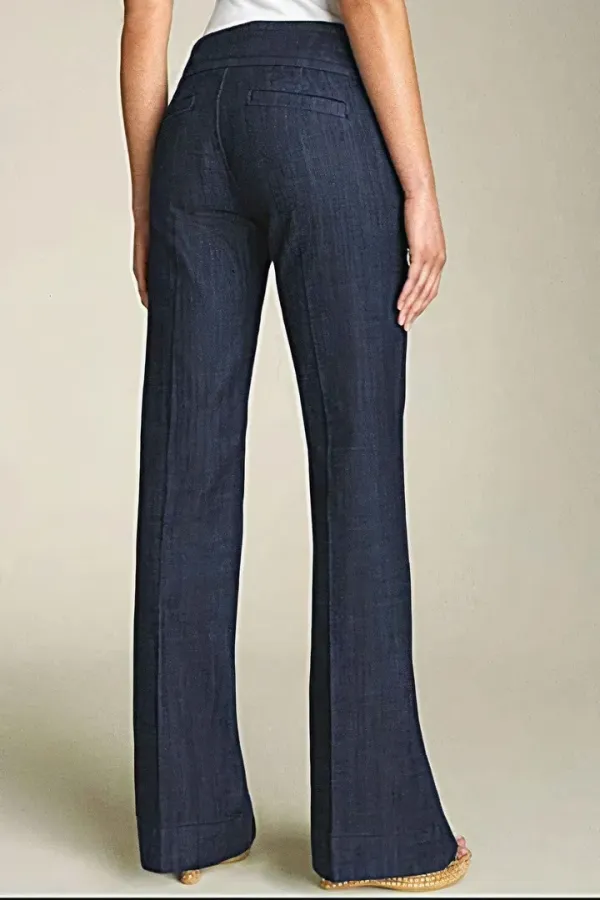 Double Breasted Pocket Detail Flare Mid Rise Jeans