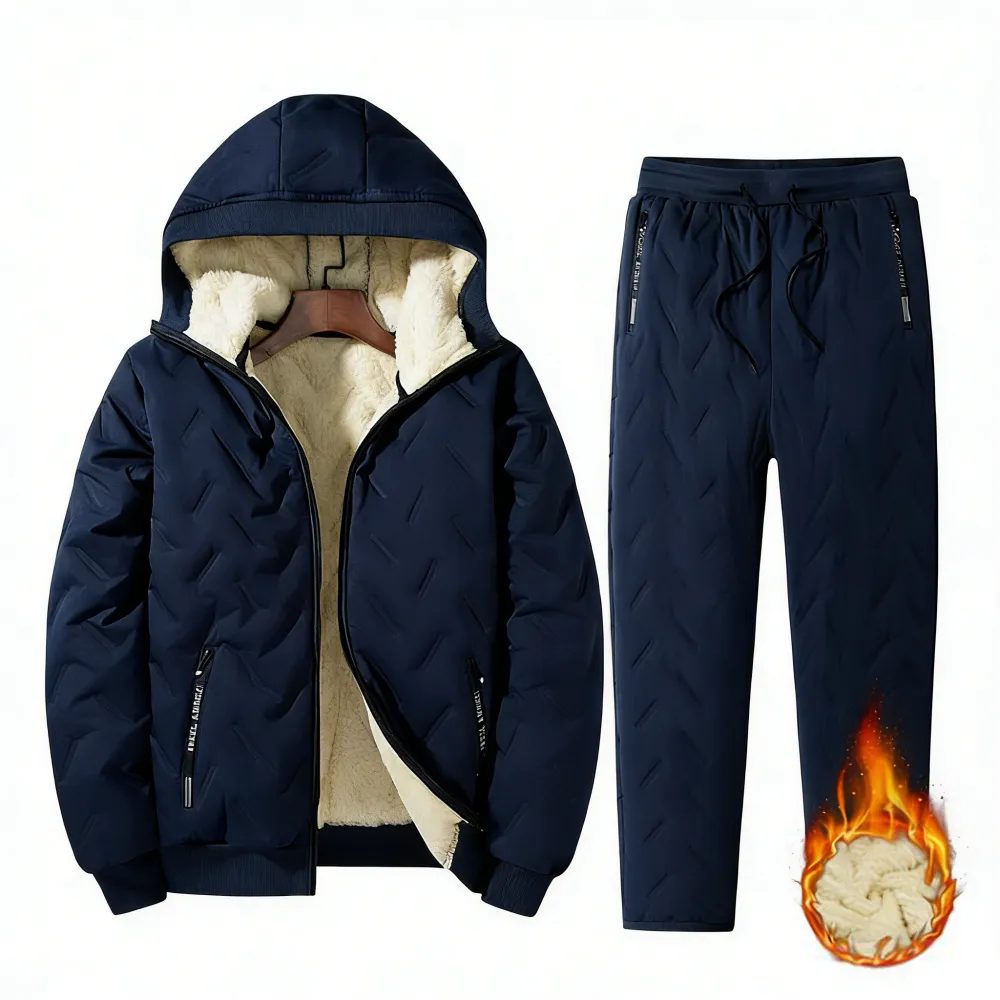 【Clearance Sale】Men’S Autumn Winter Fleece Thickened Set - Multi-Pocket Design, Perfect For Daily Work Commute, Outdoor Leisure & Skiing Clothes Menswear Men'S 2 Piece Set Formal Beige Men'S Sweatsuit Set Men Sweatsuit Set Men 2 Piece Sets Men'S 2 Piece S