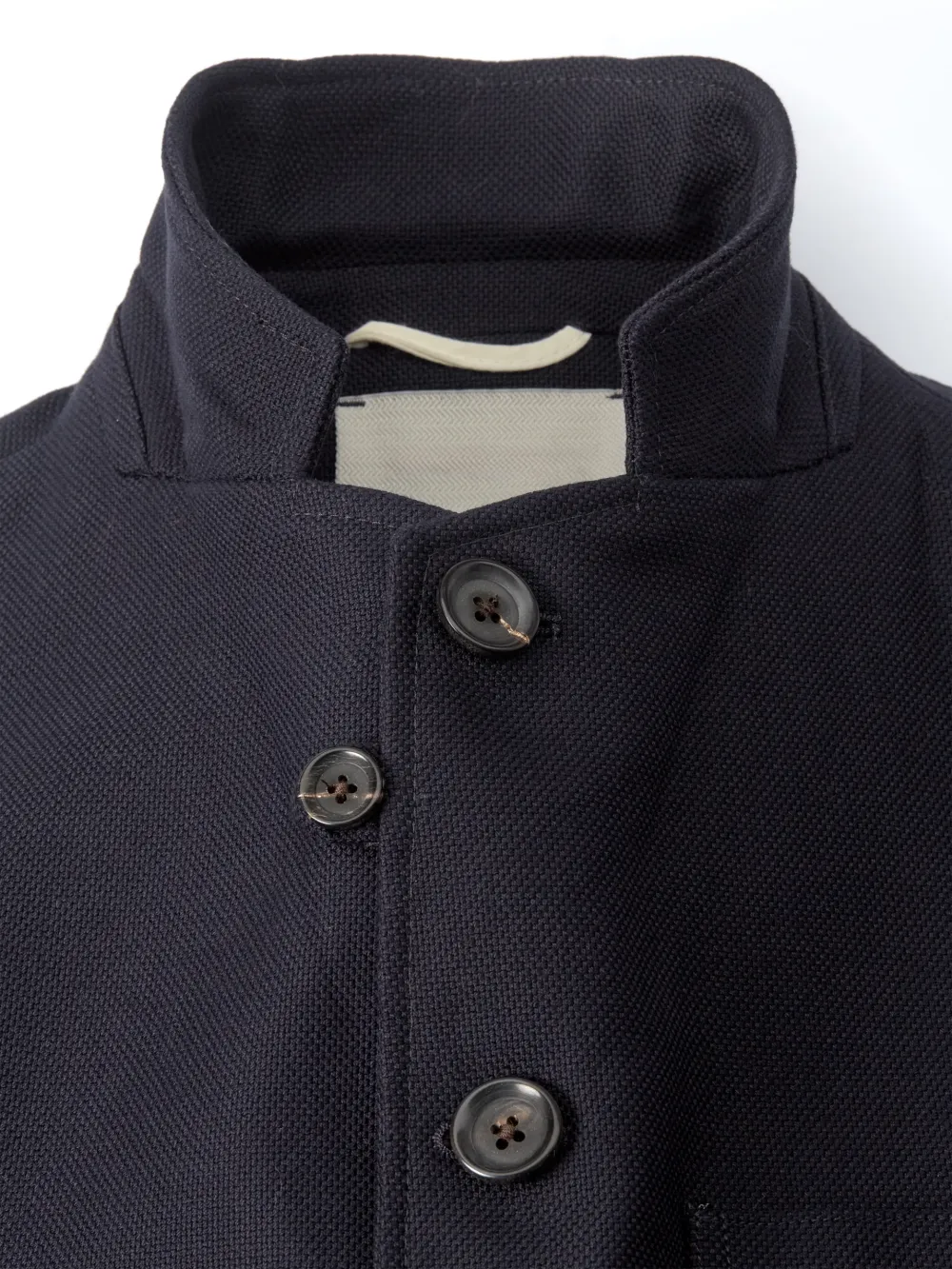 Navy Casual Style Lapel Midweight Cotton Blazer
