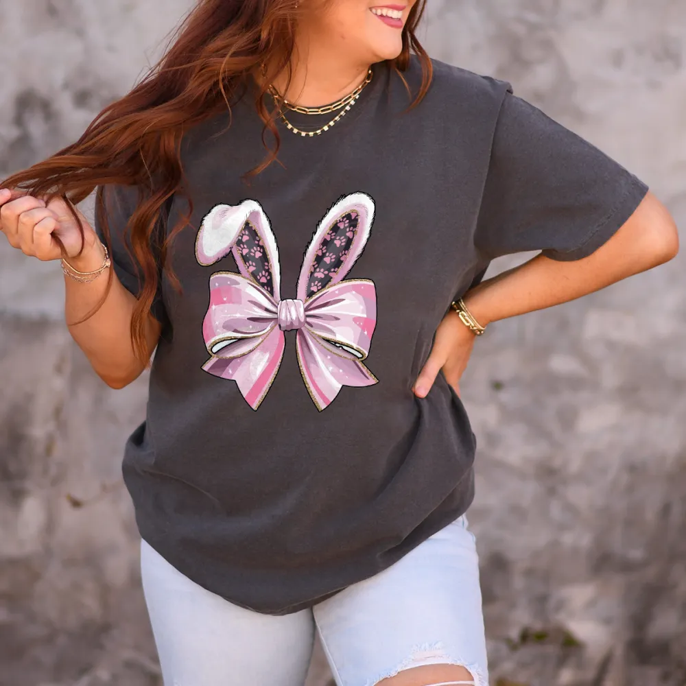 A Pink Bow With Bunny Ears, Casual T-Shirt