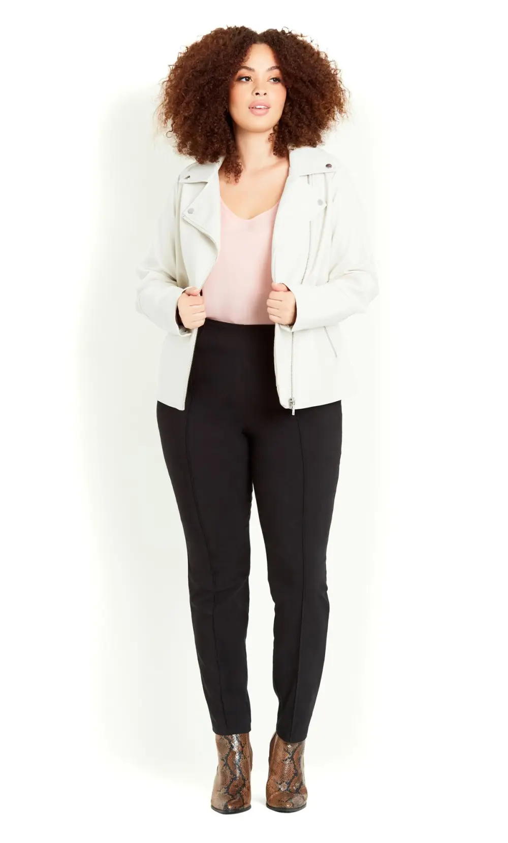 Evans White Faux Leather Jacket