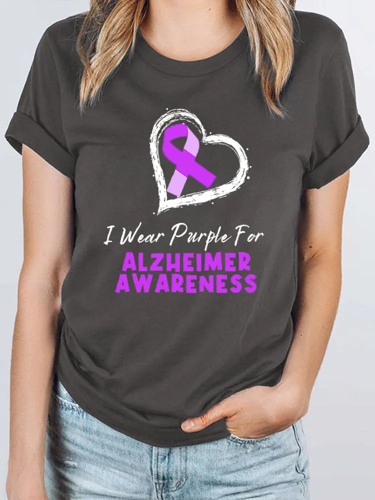 I Wear Purple For Alzheimer's Awareness Women's T Shirt