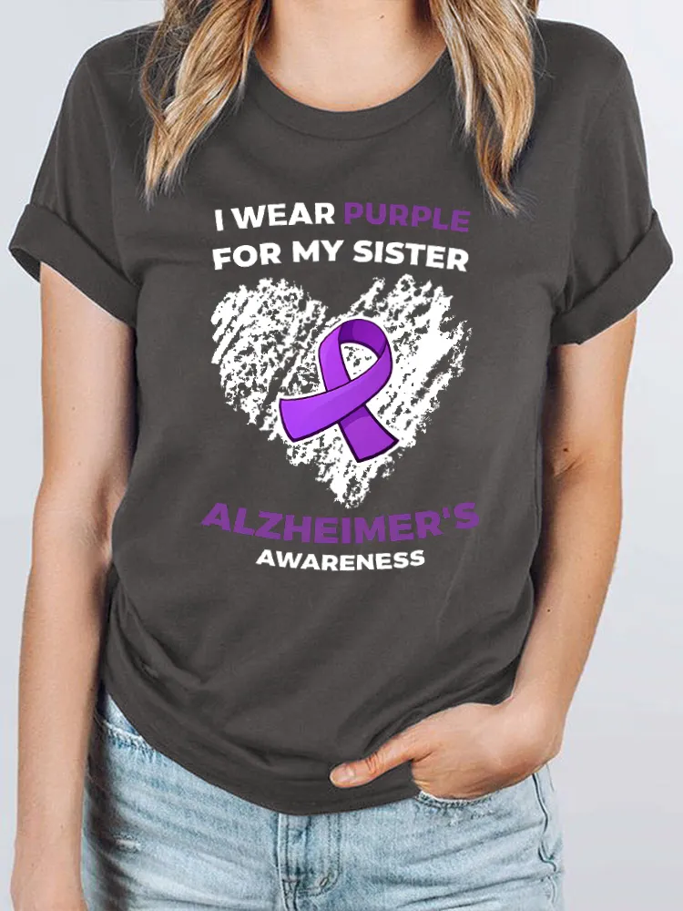 I wear purple for my sister Alzheimer's T-Shirt