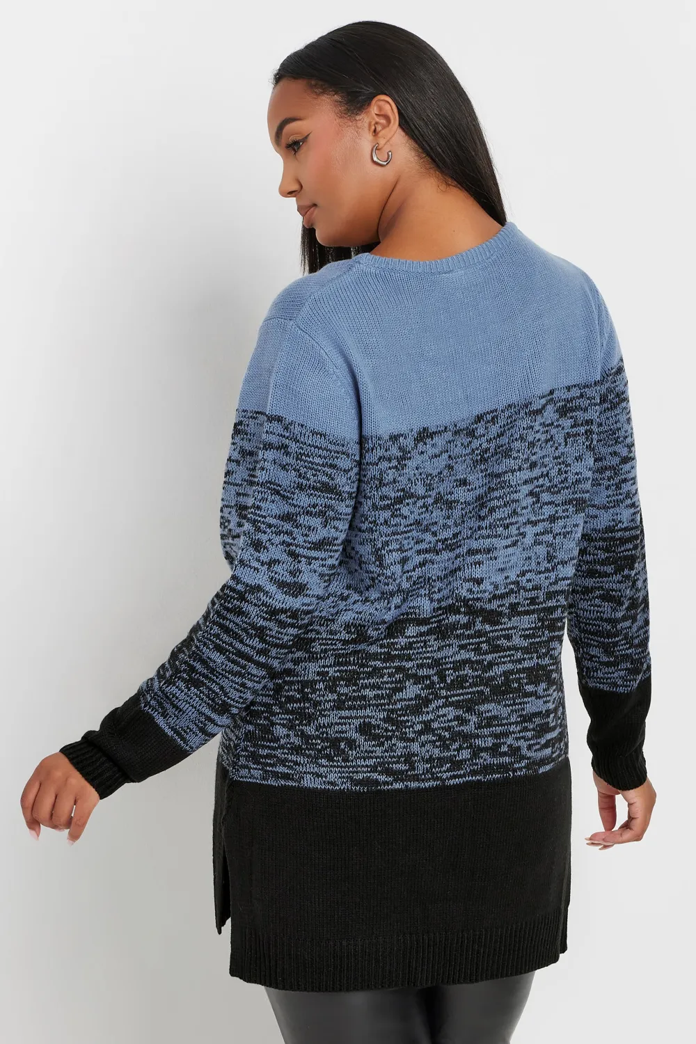 YOURS Curve Pink Colourblock Stripe Knitted Jumper