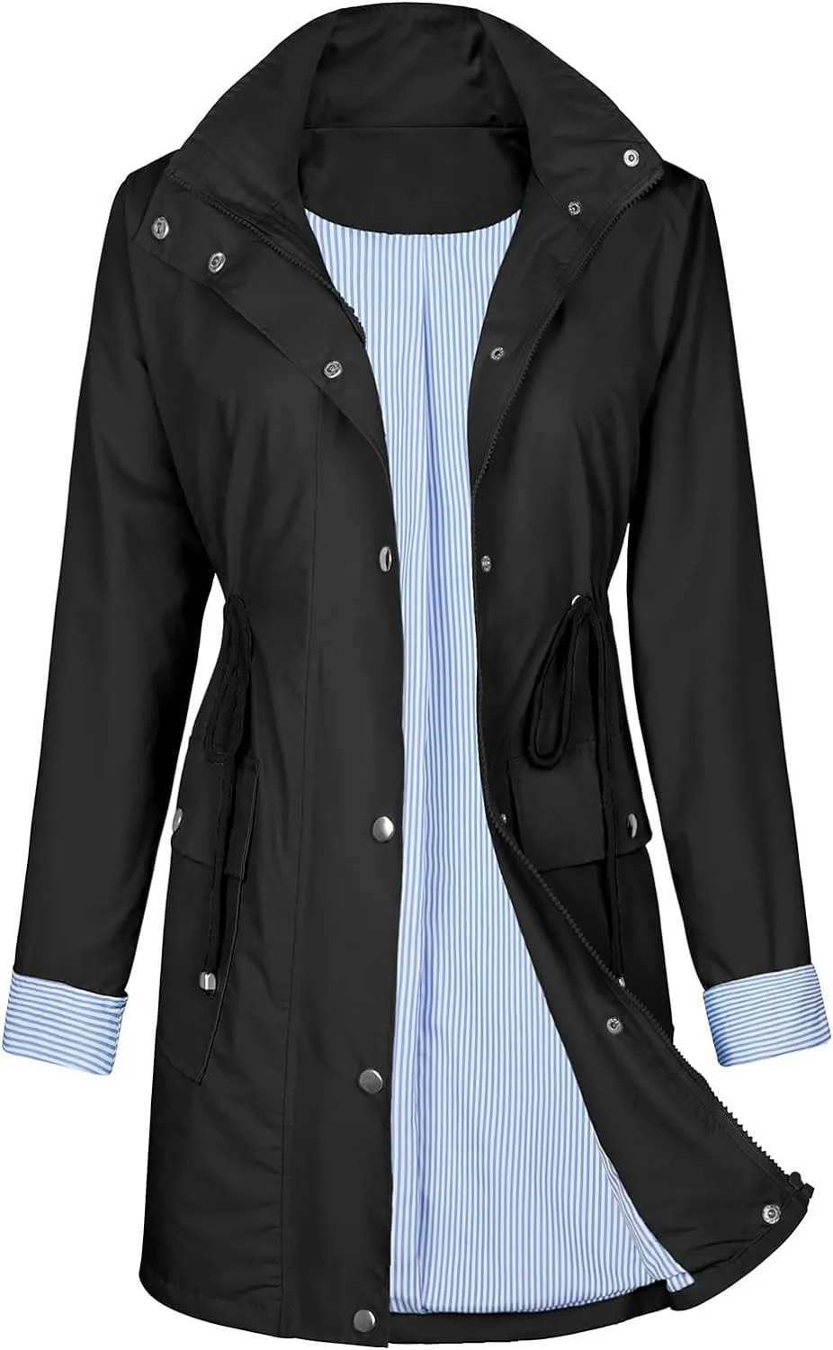 American Trends Rain Jackets for Women Waterproof with Hood Long Rain Coat Windbreaker Jacket