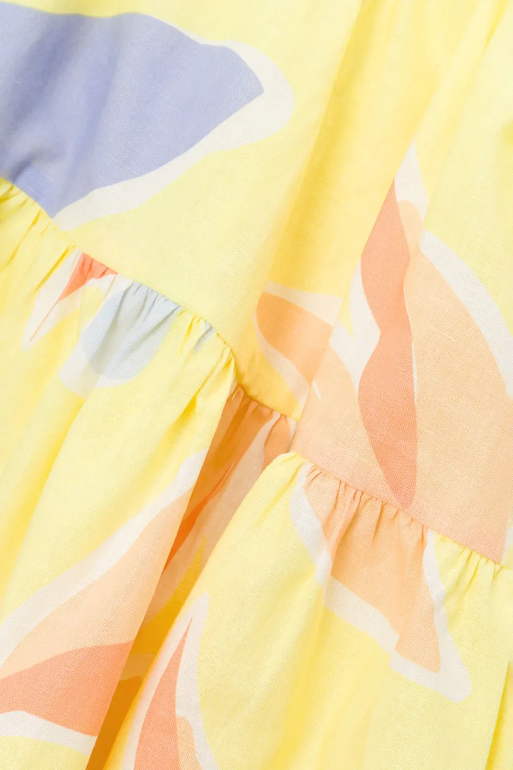 Color Blocked Ruffled Spaghetti Strap Mini Dress