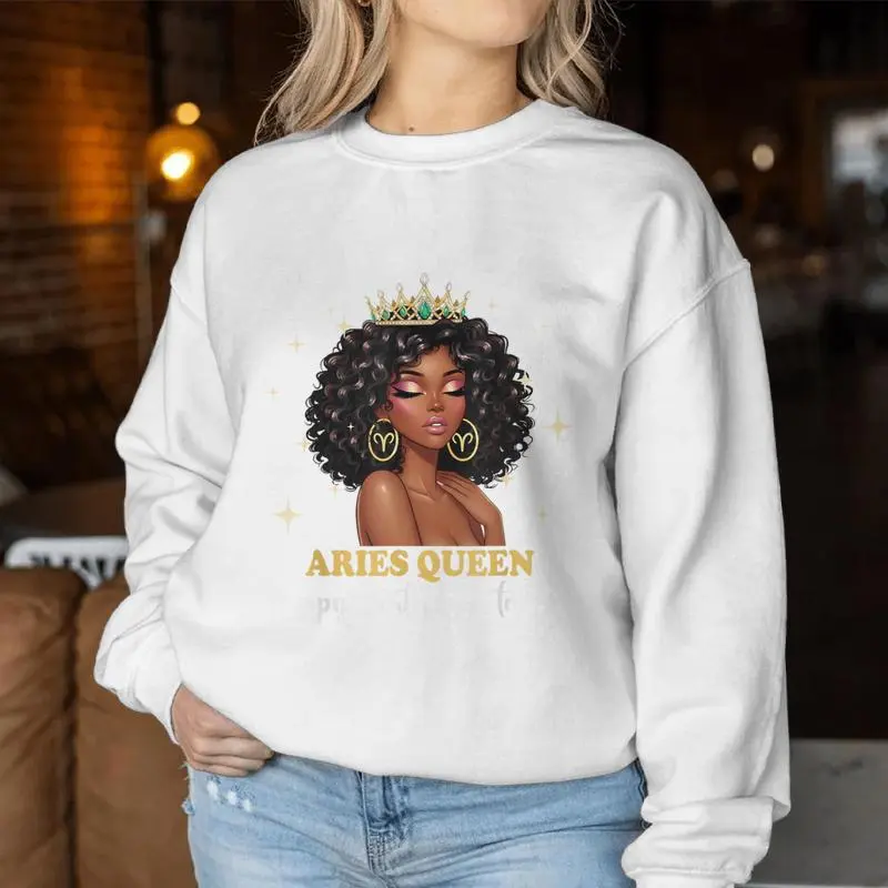It's My Birthday Aries Queen Girl Zodiac Sign Women Sweatshirt