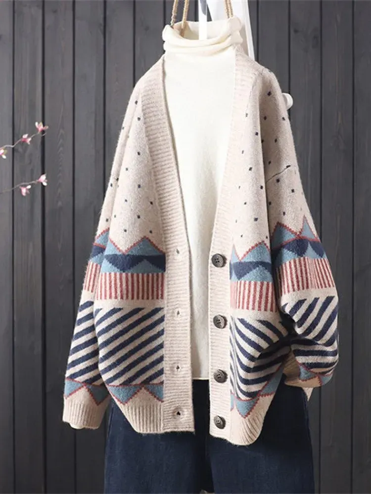 Vintage Totem Long Sleeve Sweater Cardigan