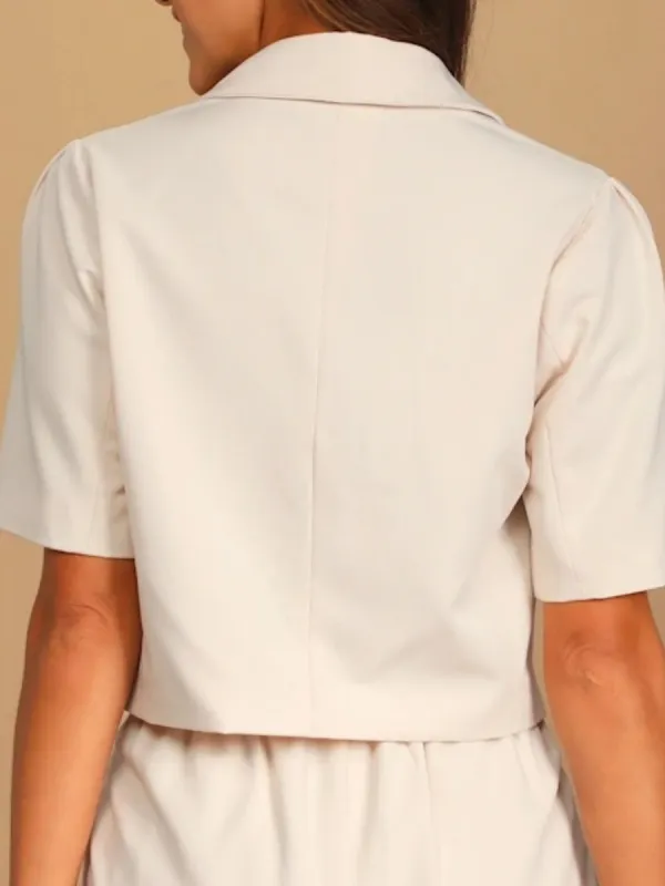 Cropped Short Sleeve Blazer