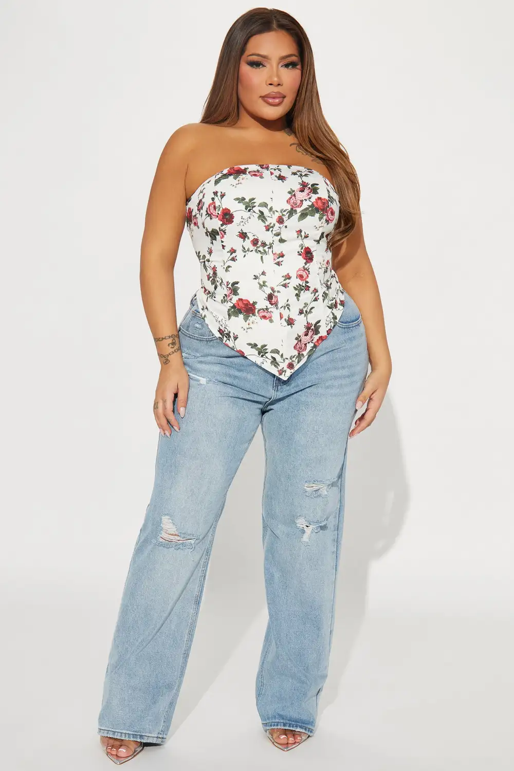 Rosey Days Corset Top - White/combo
