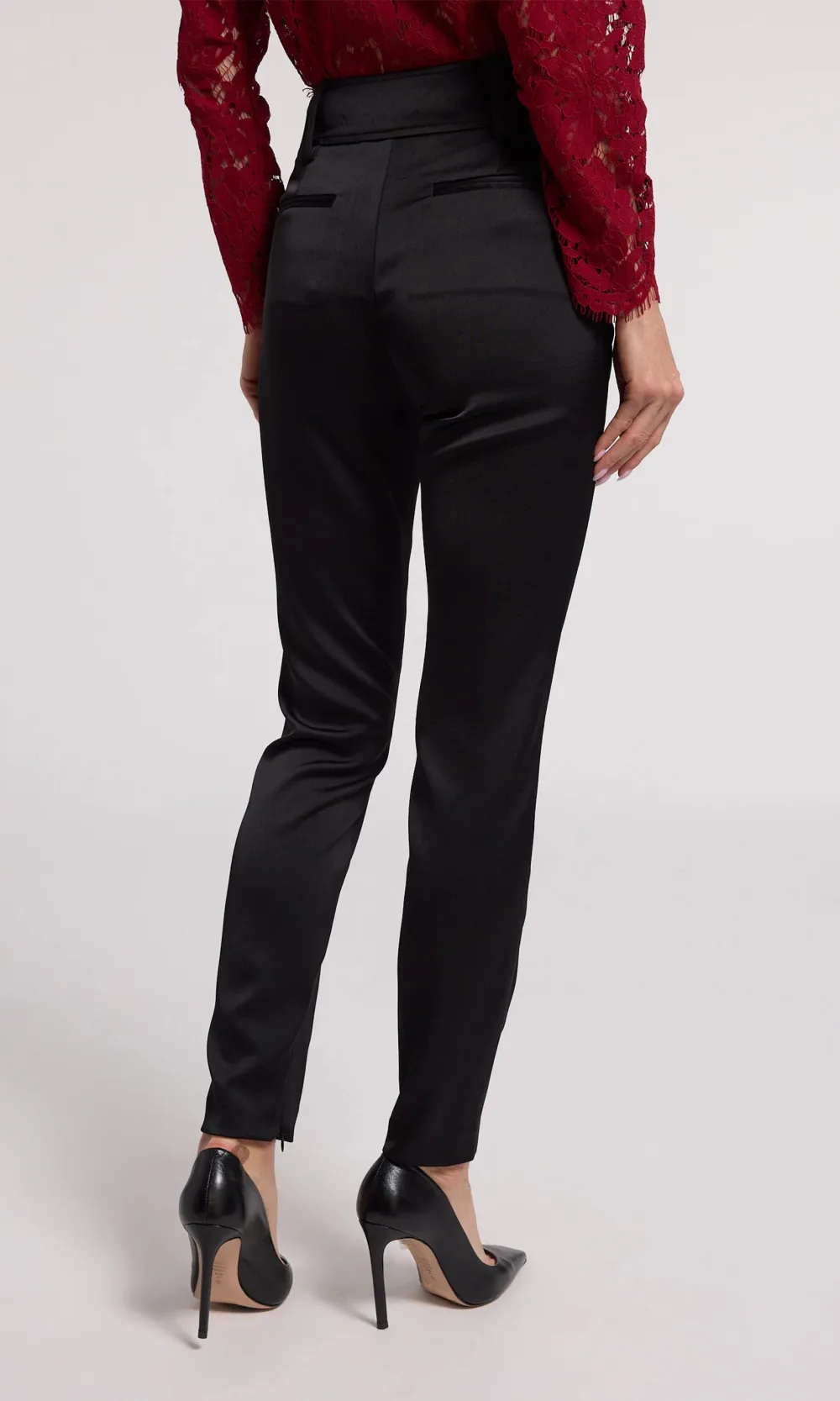 Satin Slim-Fit Pants