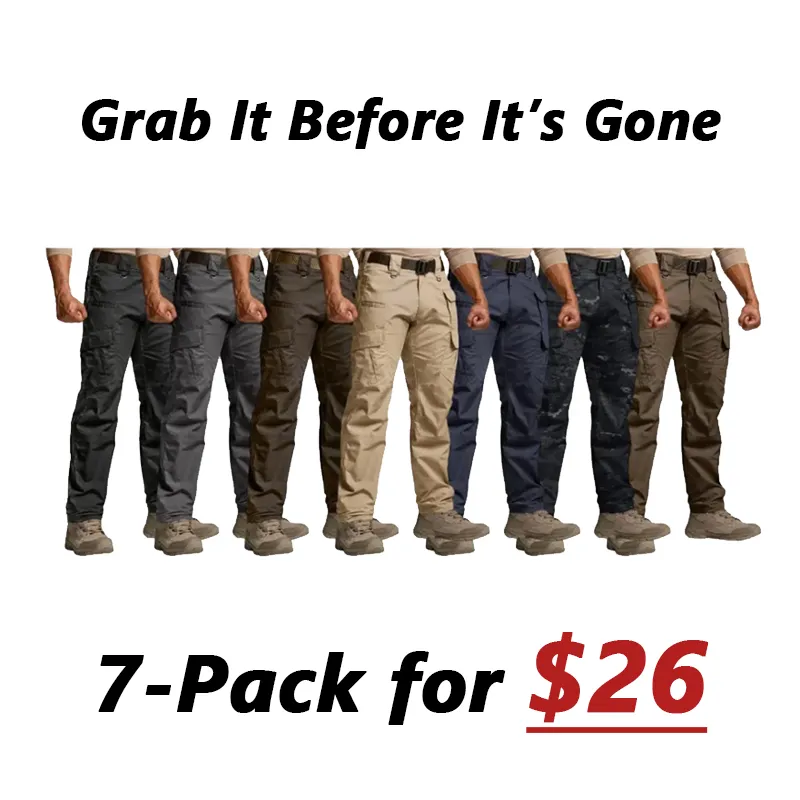 Men's Tactical Work Pants 9 Pockets Ripstop