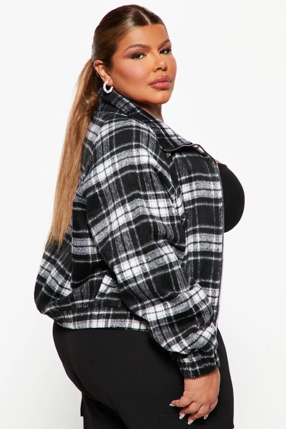 Truth Or Daring Plaid Jacket - Black/White