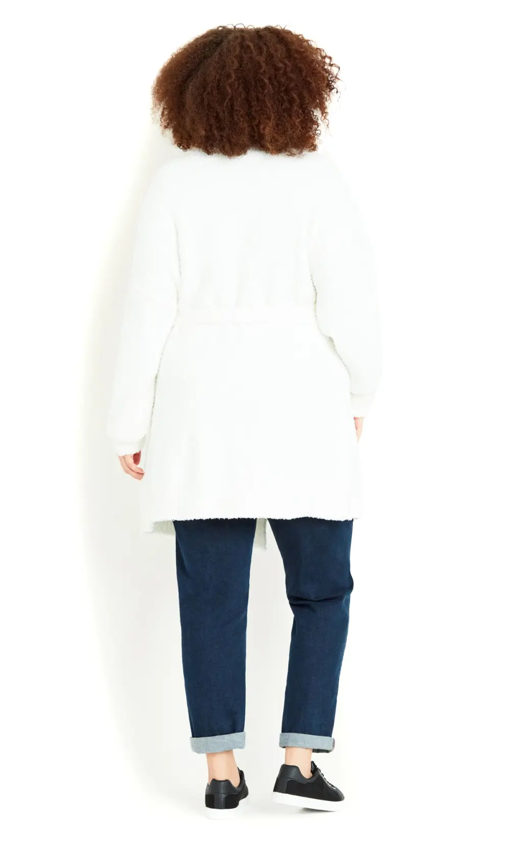 Evans Ivory Teddy Longline Cardigan