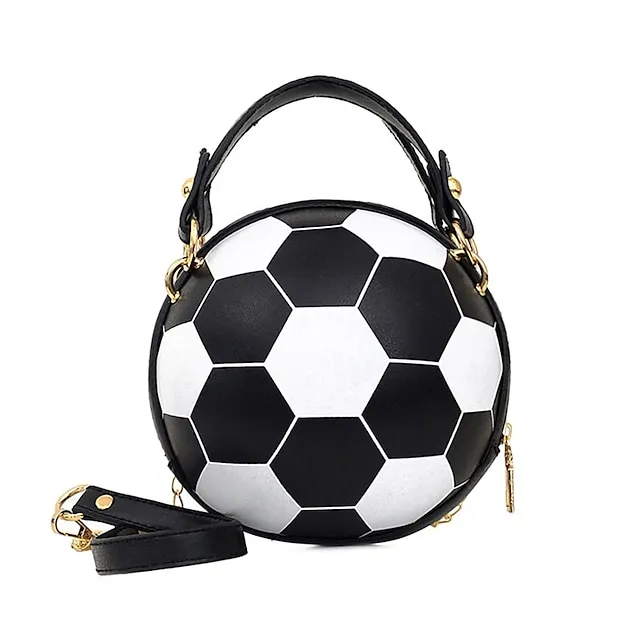 Women's Shoulder Bag PU Leather Party Daily Large Capacity Waterproof Durable White basketball White football Pink basketball