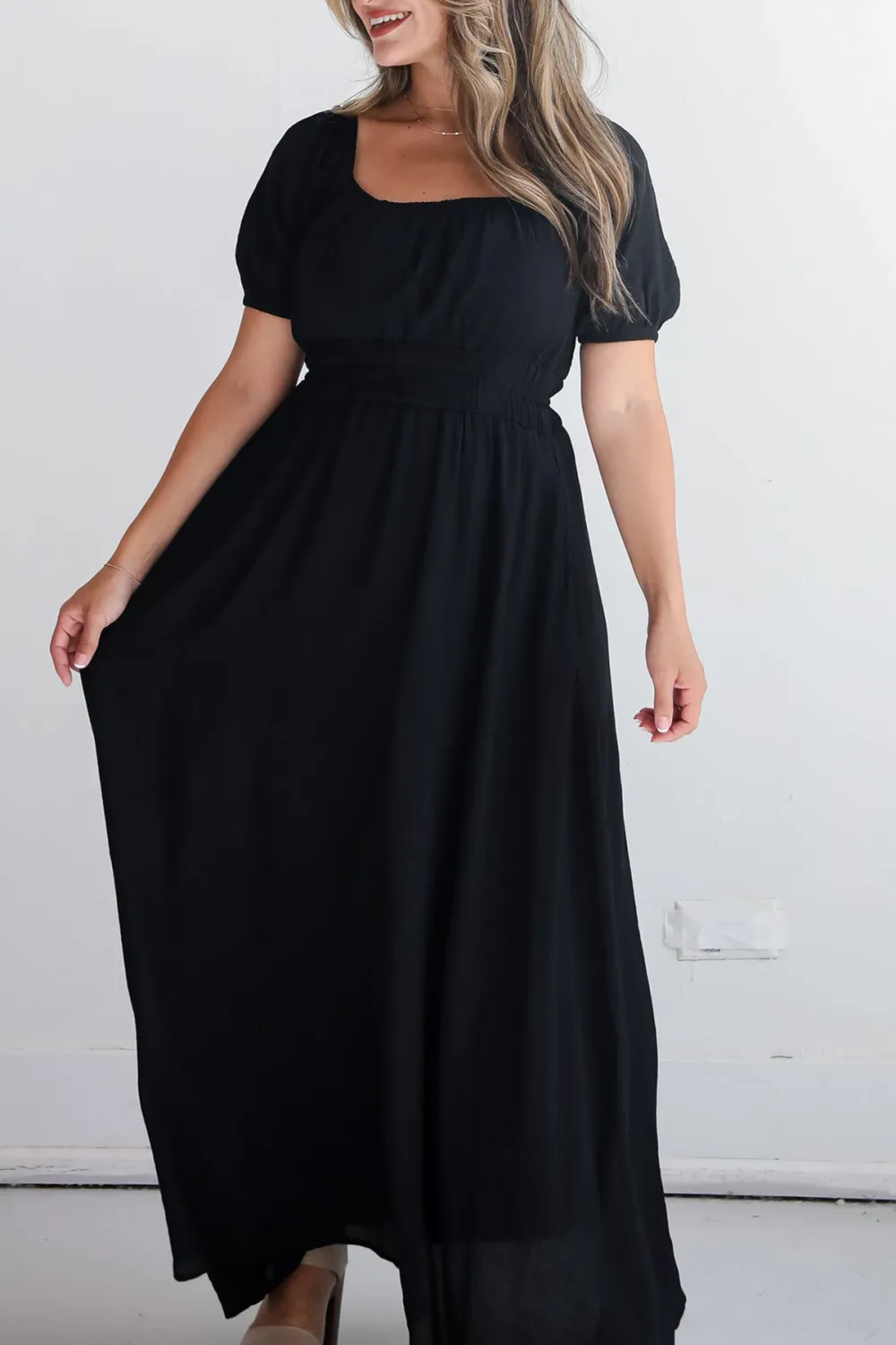 Instinctually Flirty Black Maxi Dress