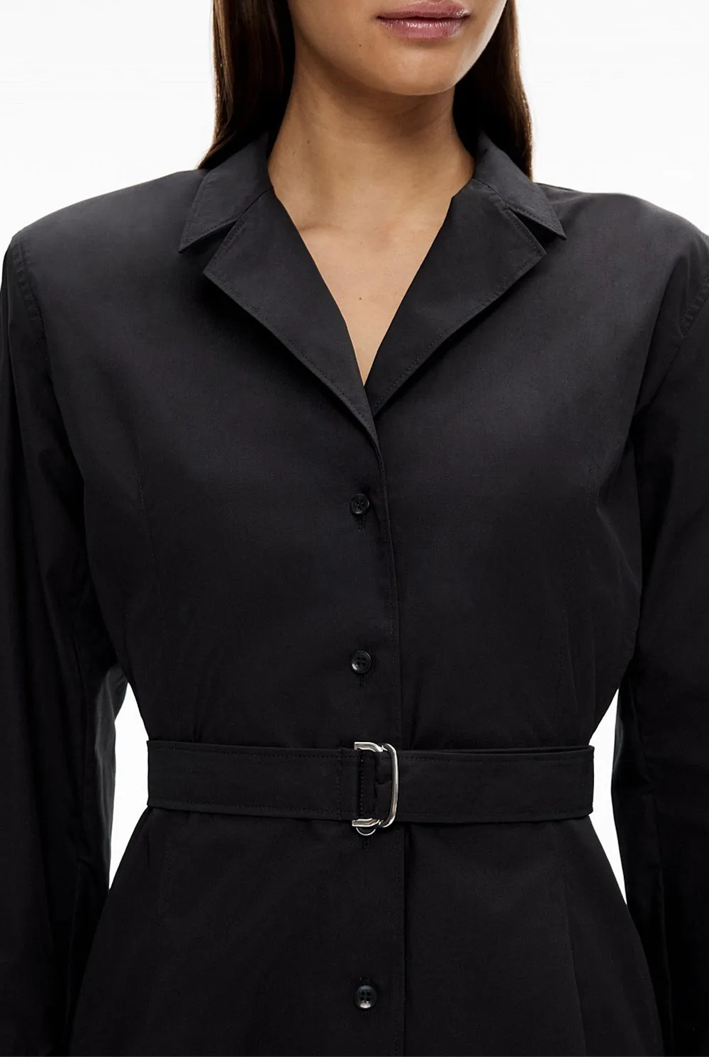 Plain Color Lapel Dress