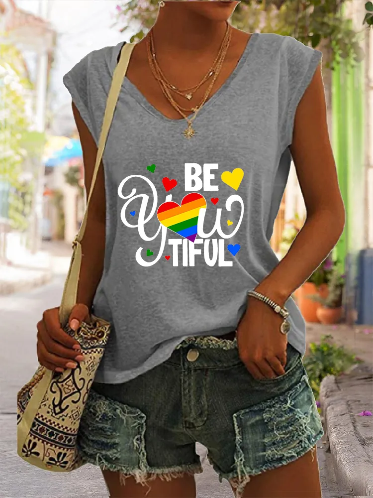 Women's Gay Day Be You Want V-neck Vest