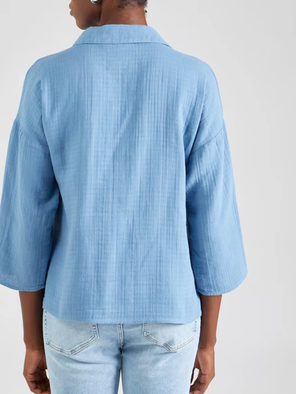 Button Placket Long Sleeve Blouses