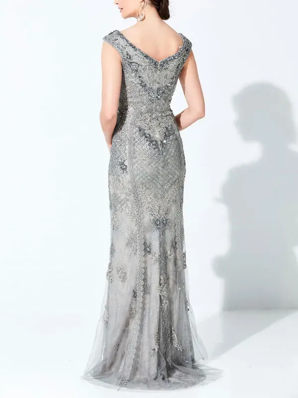 v-neck beaded exquisite temperament ladies dress