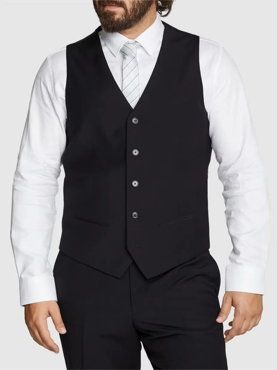 BLACK BUTTON UP WAISTCOAT