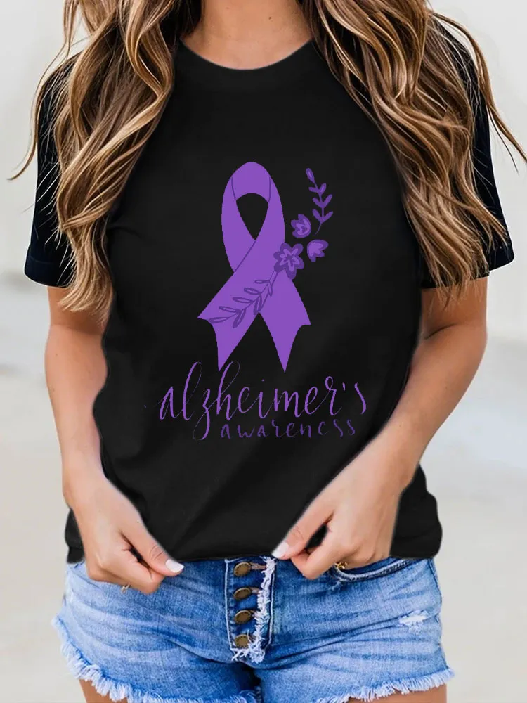 Women's Alzheimer's Awareness Print T-Shirt
