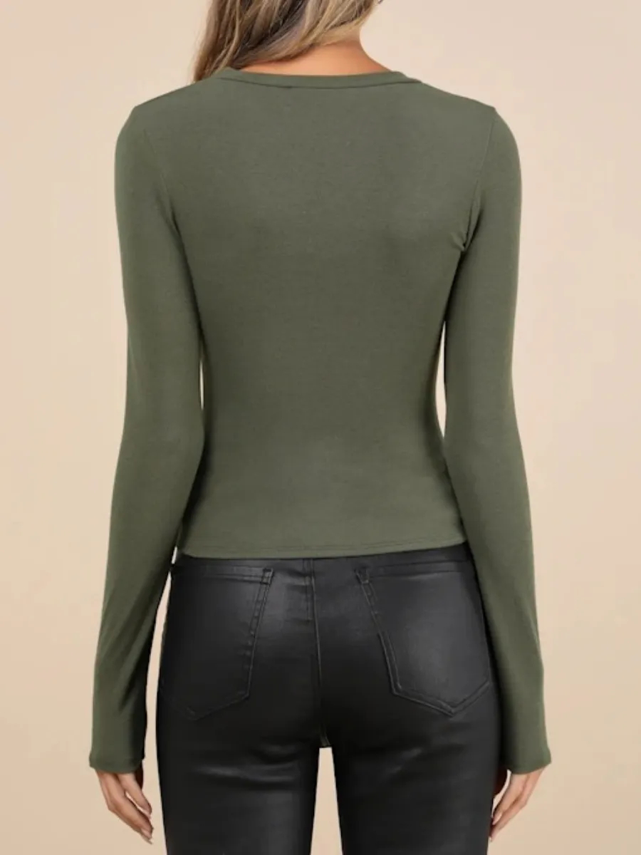 Ruched Round Neck Top