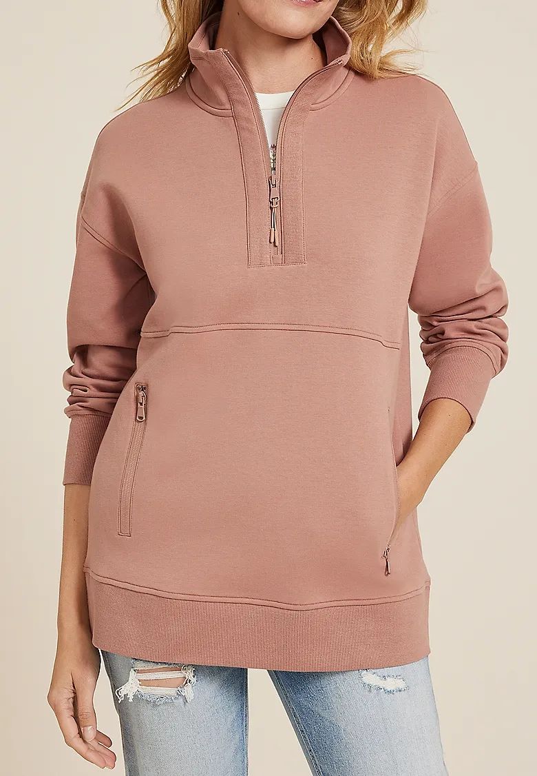 Athleisure Half Zip Pullover Sweatshirt