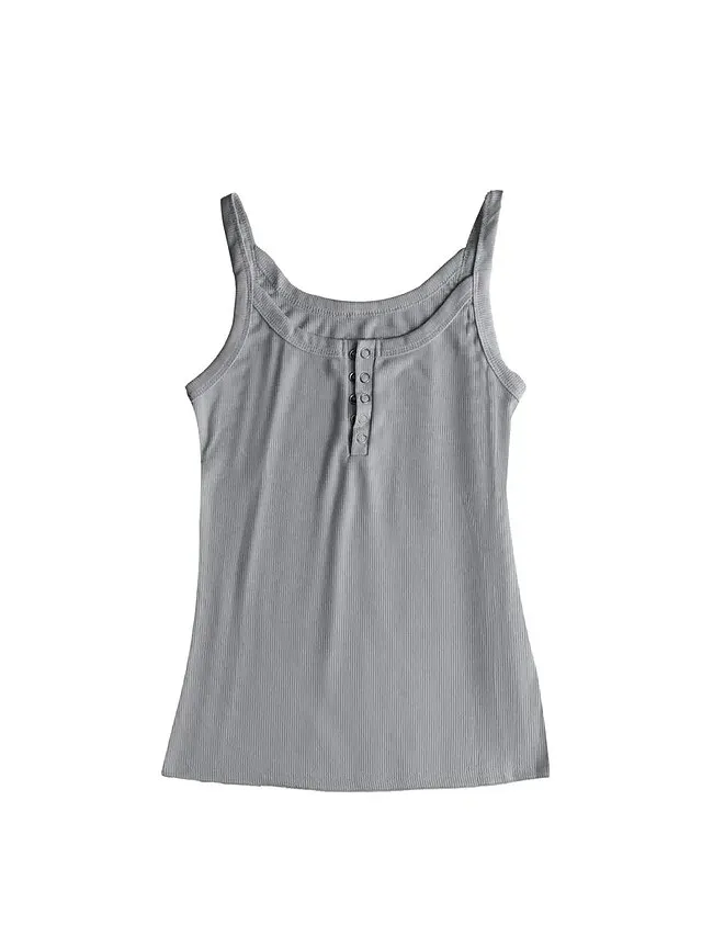 Women's Plus Size Tank Top Going Out Tops Henley Shirt Concert Tops Black White Pink Plain Button Sleeveless Sports Holiday Going out Streetwear Basic Sexy U Neck Slim