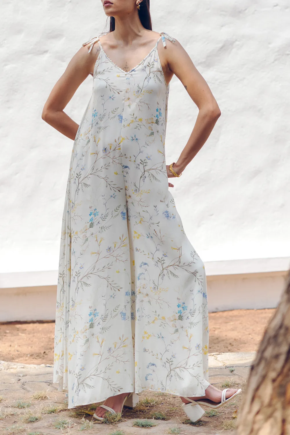 V-neck Casual Style Jumpsuit