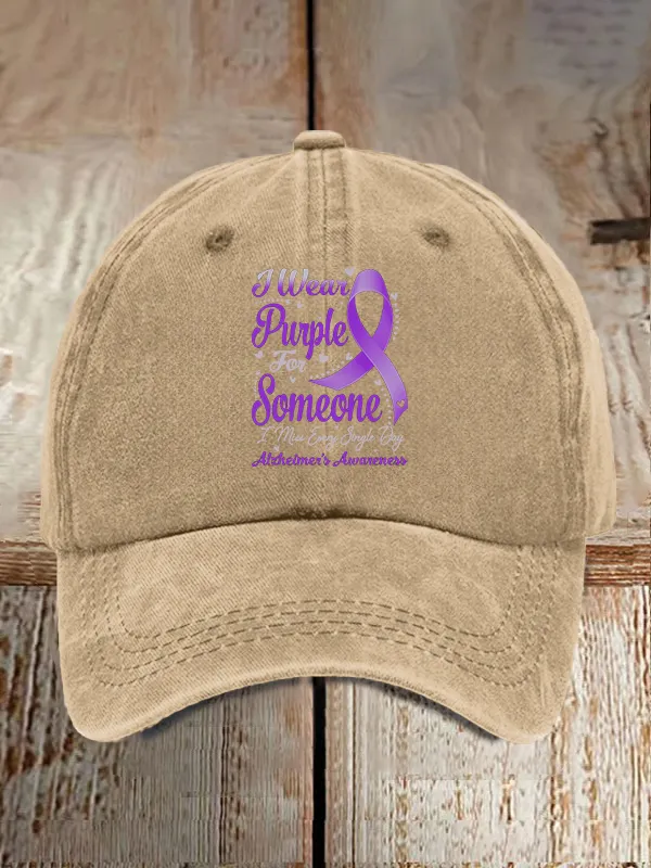 I Wear Purple For Someone ALZHEIMER'S Awareness Baseball Caps