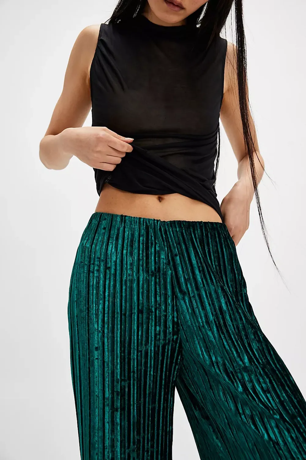Pleated Wide Leg Pants