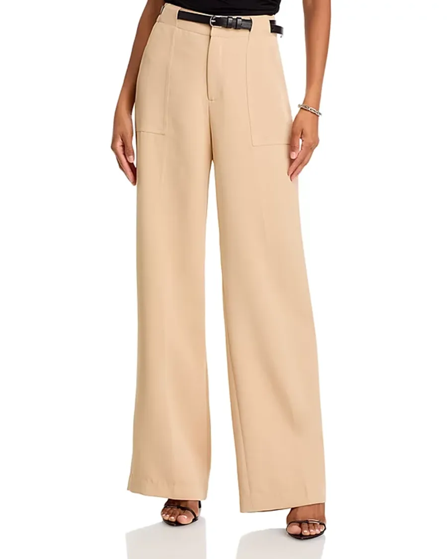 Side Slit Pockets Wide Leg Pants