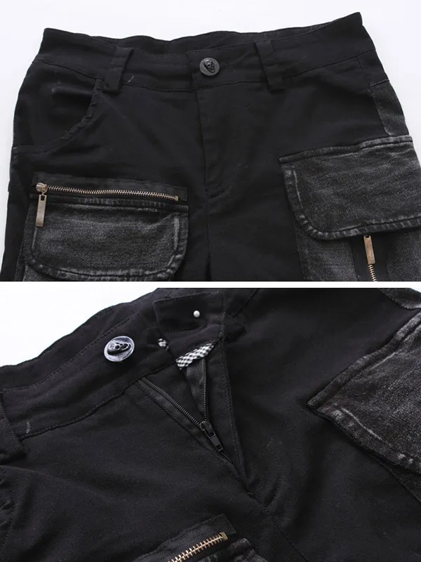 Multiple Zipper Casual Slimming Jeans Harem Pants