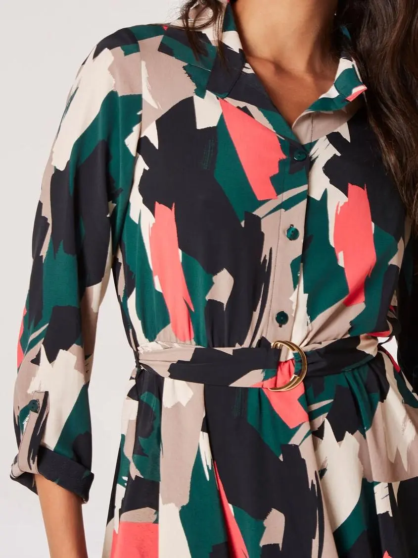 Brushstroke Hanky Hem Mini Dress