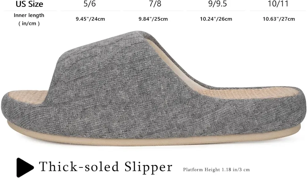 Slippers for Women Memory Foam Open Toe House Slippers Cute Comfy Bedroom Slides Slip on Slippers for Summer Indoor