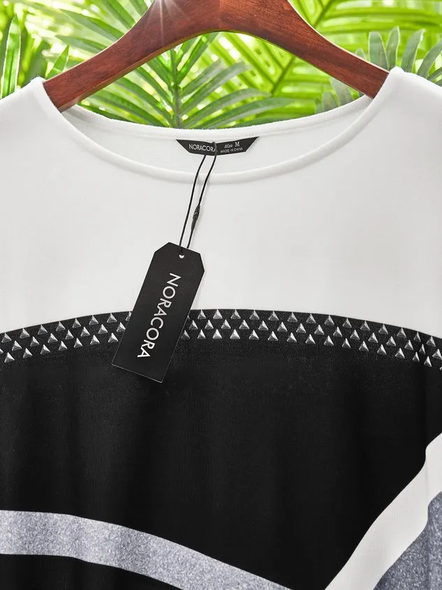 Daily Geometric Cotton Blends T-shirt