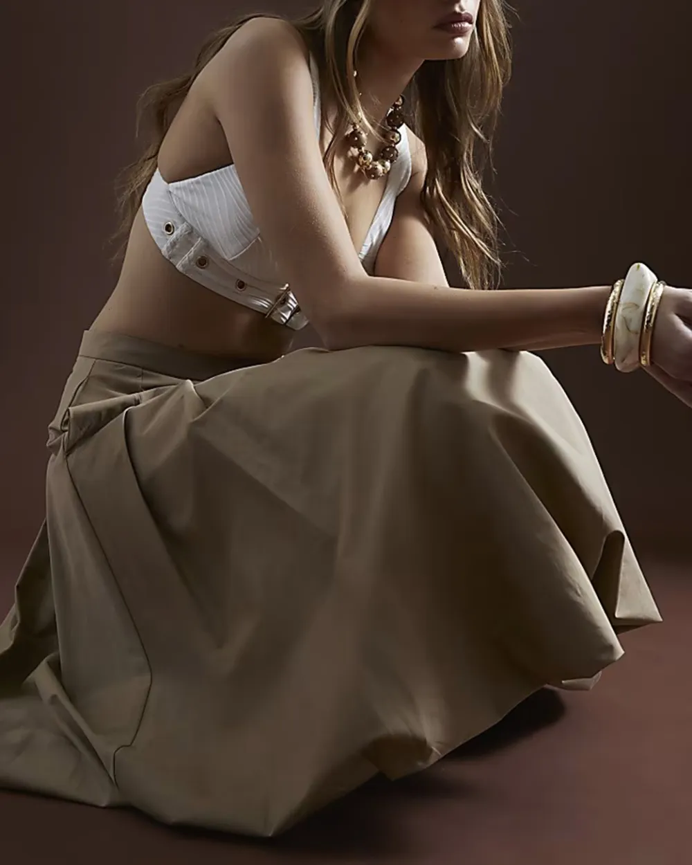 Solid Color Simple And Elegant Cotton Long Skirts