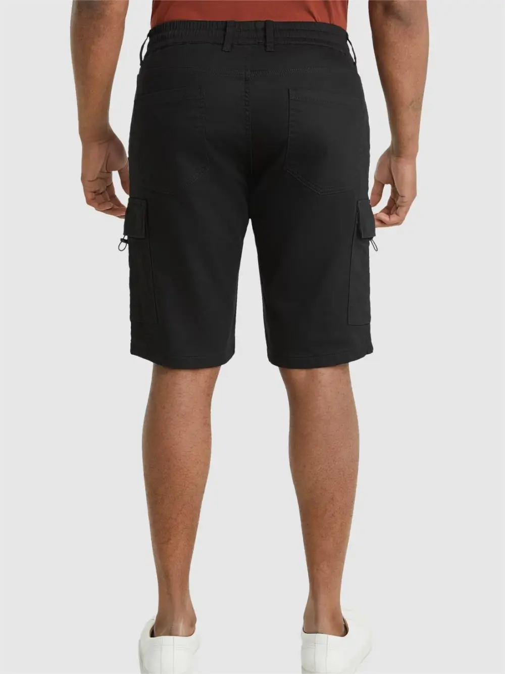 BLACK KNIT CARGO SHORTS