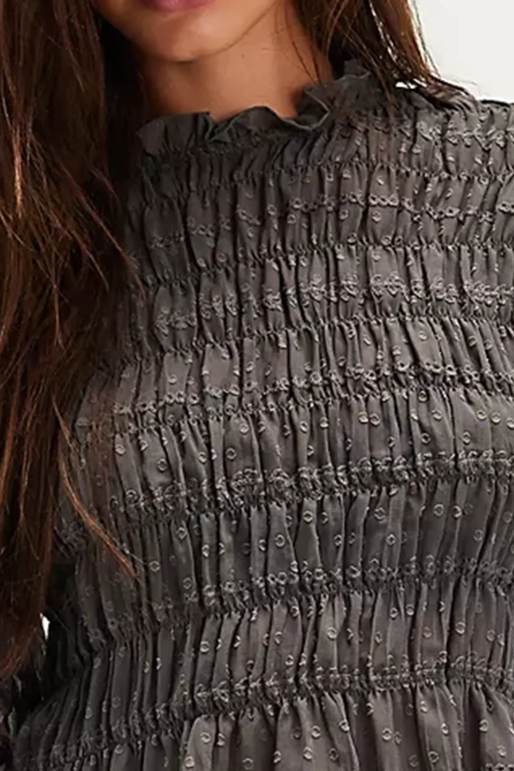 Smocked Ruffled Crop Top And Shorts Set