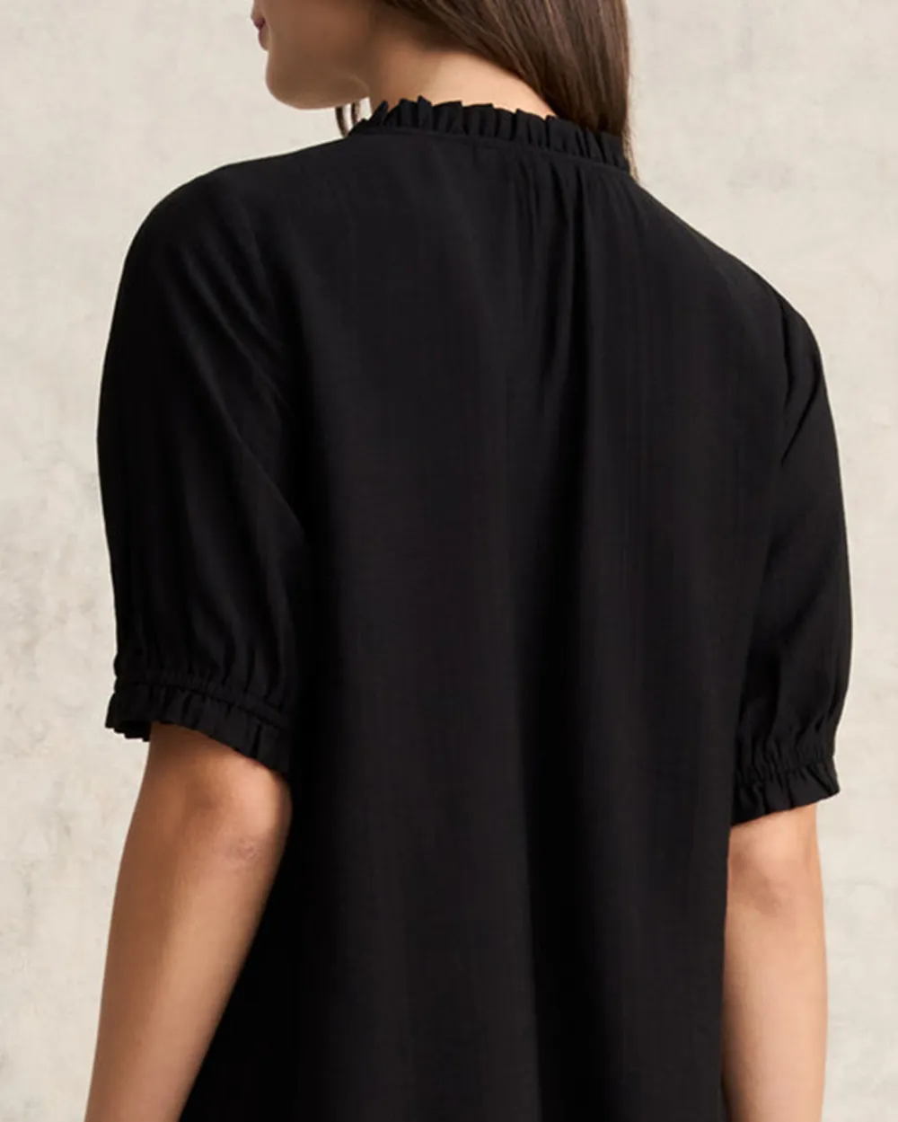 Puff Sleeve V Neck Blouse