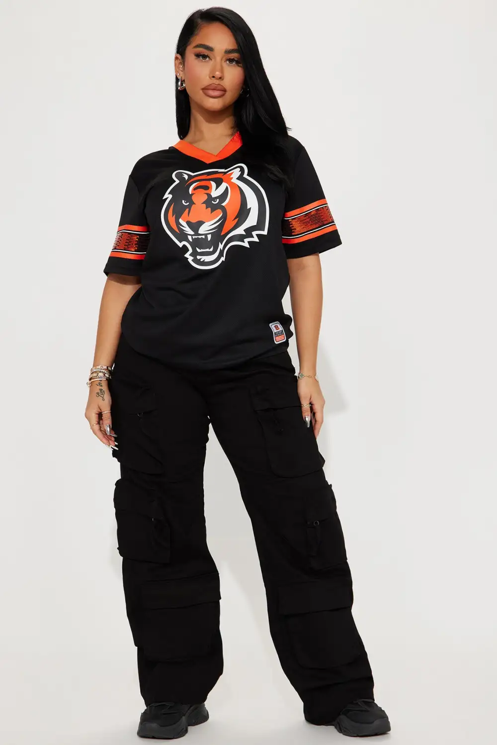 Rising Star Bengals Mesh Top - Black