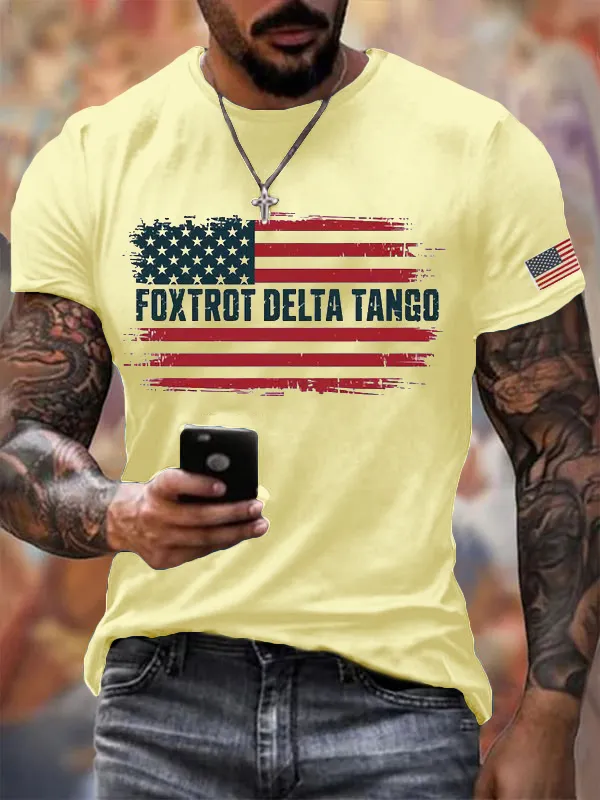 Men'S Foxtrot Delta Tango Print T-Shirt