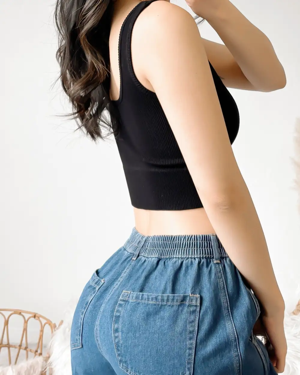 HARPER RIBBED TANK TOP (WHITE)