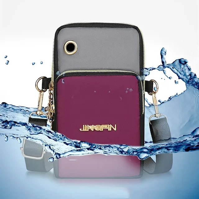 Men's Women's Crossbody Bag Shoulder Bag Wristlet Mobile Phone Bag Oxford Cloth Outdoor Daily Zipper Large Capacity Waterproof Lightweight Color Block Black Red Blue