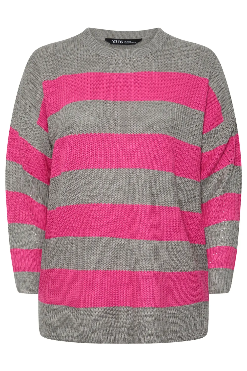 YOURS Curve 2 PACK Black & Grey Drop Shoulder Knitted Jumpers