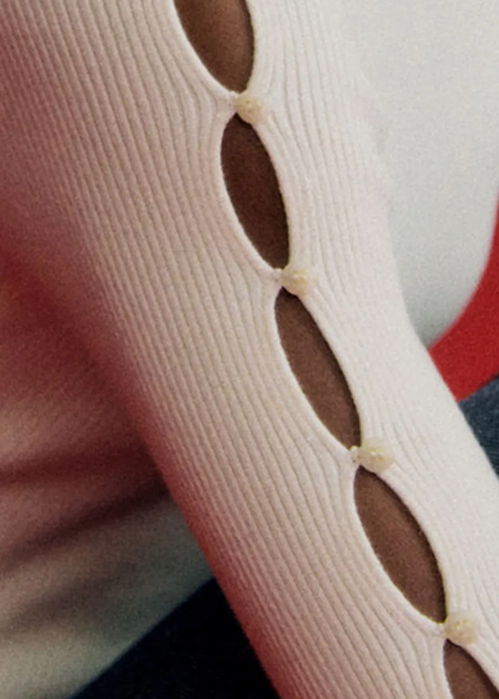 Long Sleeve Crew Neck Wool And Cotton Knit Bodysuit