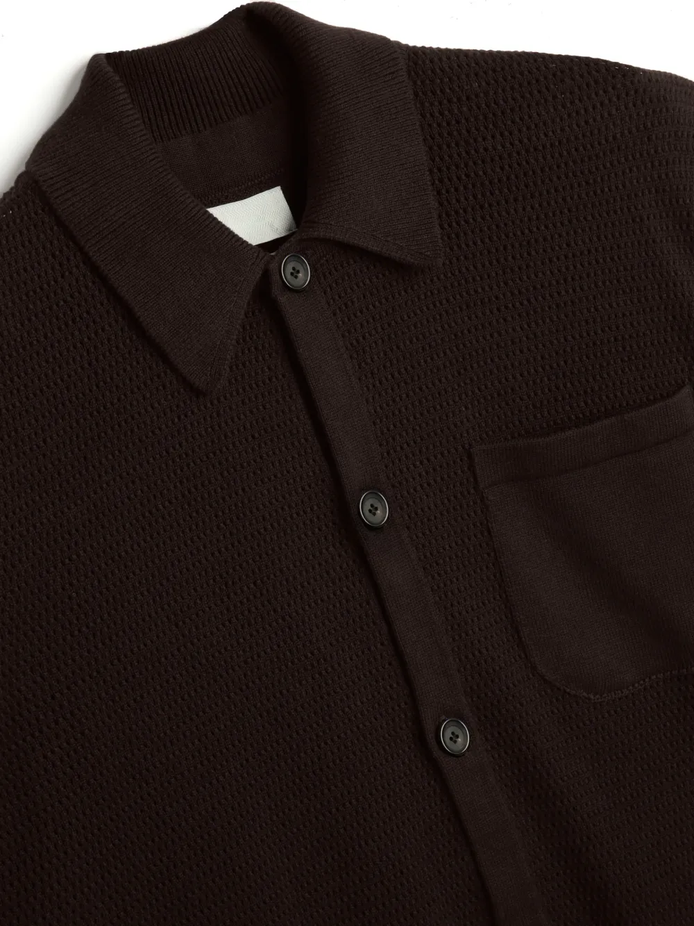 Brown Short Sleeve Knitted Shirt