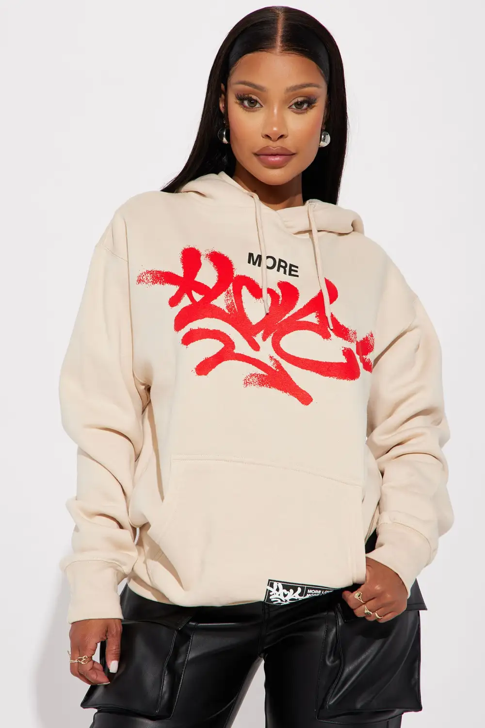 Love More Graphic Hoodie - Taupe